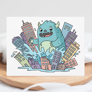 Colorful Modern Cute Trendy Whimsical We've Moved Postcard