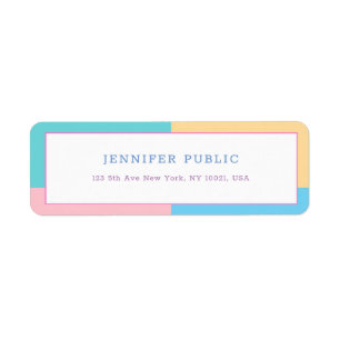 Colorful Modern Design Template Return Address Label