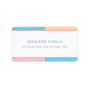 Colorful Modern Design Template Trendy Address Label