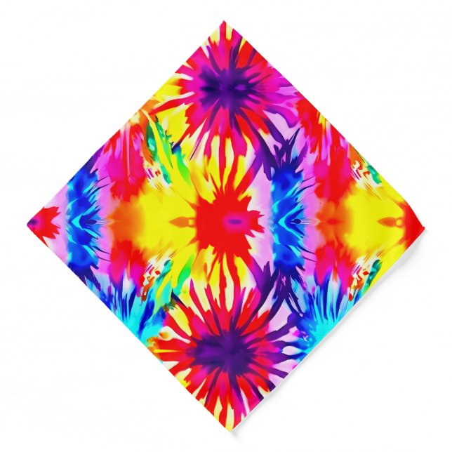 COLORFUL MODERN DESIGN TIE-DYE  BANDANA (Front)