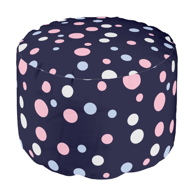 Colorful Modern Dots Pattern  Pouf (Angled Front)
