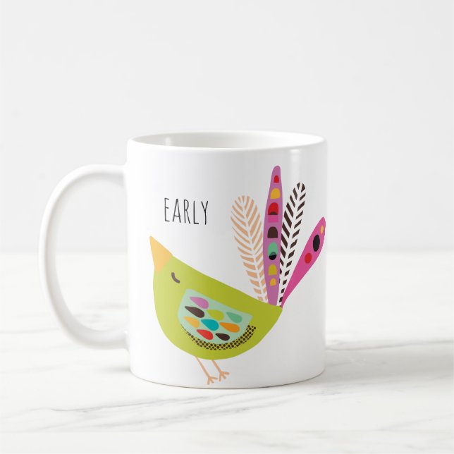 Colorful Modern Early Bird  Coffee Mug (Left)