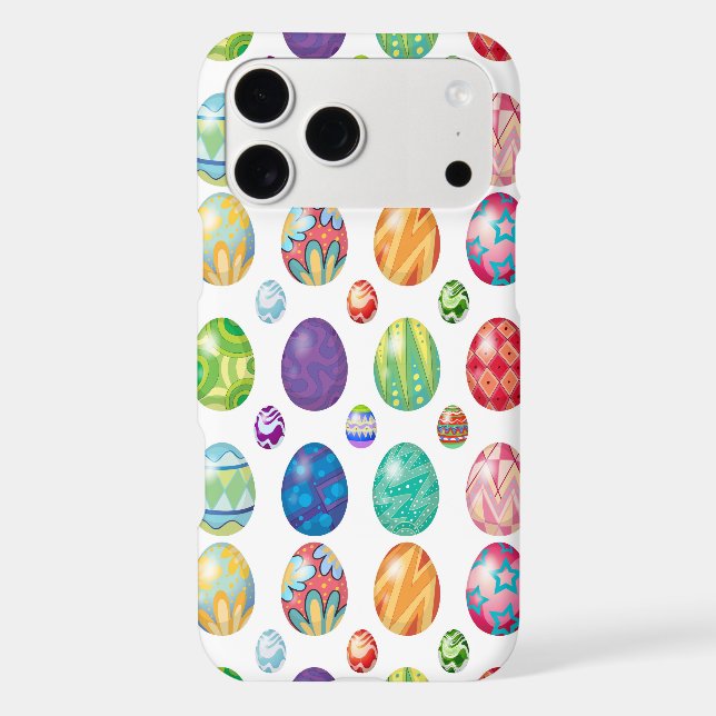 Colorful Modern Easter Eggs Pattern | Holidays Iphone Case (Back)