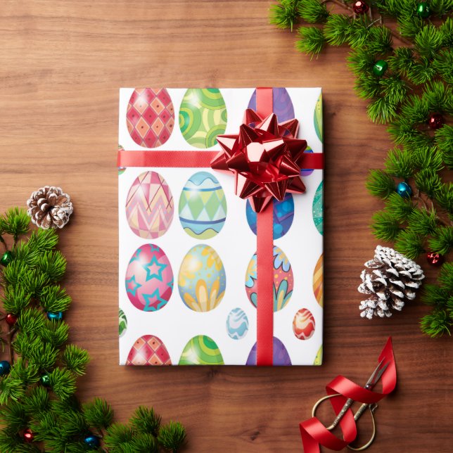 Colorful Modern Easter Eggs Pattern | Holidays Wrapping Paper (Holiday Gift)