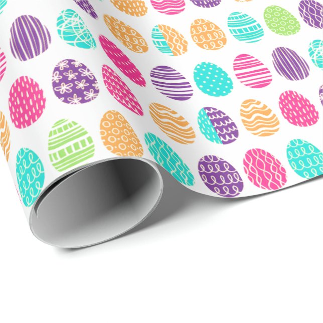 Colorful modern Easter Eggs Pattern  Wrapping Paper (Roll Corner)