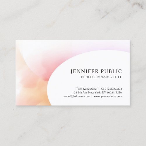 Colorful Modern Elegant Minimalist Template Trendy Business Card