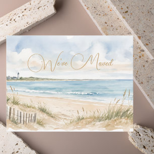 Colorful Modern Elegant We've Moved Coastal State Postcard