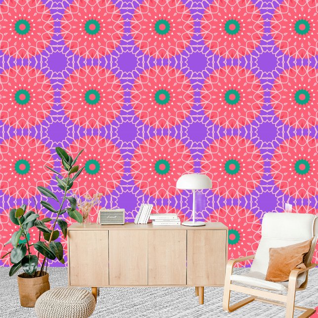 Colorful Modern Ethnic Mandala-like Motifs Wallpaper (Creator Uploaded)