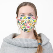 Colorful Modern Face Mask, Woman Adult Cloth Face Mask (Worn)