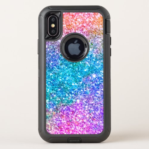 Colorful Modern Faux Glitter Background No 2 OtterBox Defender iPhone X Case