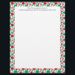 Colorful Modern Festive Polka Dot Green Red Pink Letterhead<br><div class="desc">Customizable text with a modern and colorful polka dot pattern border in pink,  green,  and red colors.</div>