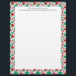Colorful Modern Festive Polka Dot Green Red Pink Letterhead<br><div class="desc">Customizable text with a modern and colorful polka dot pattern border in pink,  green,  and red colors.</div>