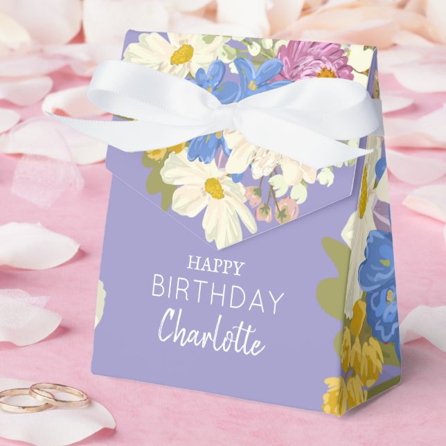 Colorful Modern Floral Blooms Birthday  Favor Boxes (Wedding)