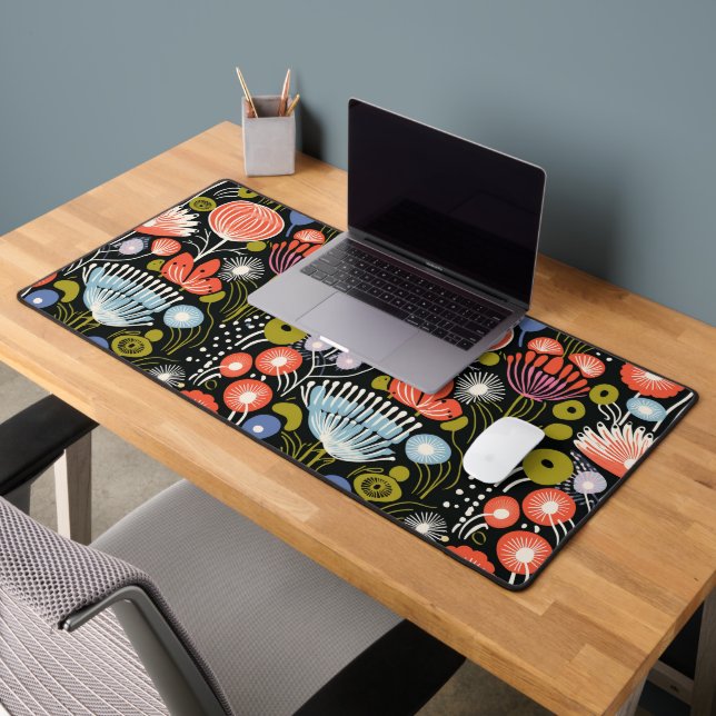 Colorful Modern Floral Botanical Desk Mat (Office 2)