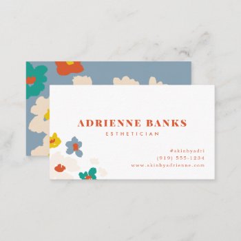 Colorful Modern Floral Business Card by 2BirdStone at Zazzle