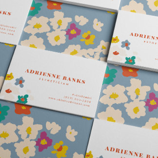 Colorful Modern Floral Business Card