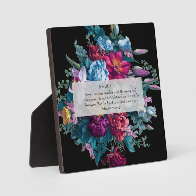 Colorful modern floral Christian gift Plaque (Front)