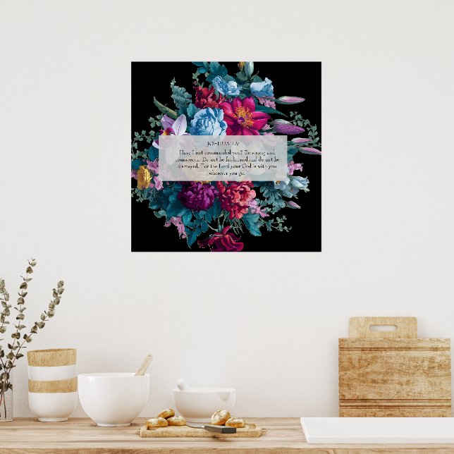 Colorful modern floral Christian gift Wall art (Kitchen)