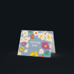 Colorful Modern Floral Personal Thank You Card<br><div class="desc">A scatter of abstract flowers in warm and bright colors like yellow,  teal,  orange,  fuchsia and ivory and easy to customize text lets you personalize this bold and feminine personal folded thank you note card to reflect your warm and modern bohemian style.</div>