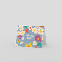 Colorful Modern Floral Personal Thank You Card