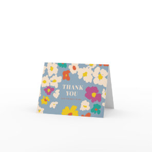 Colorful Modern Floral Personal Thank You Card