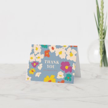 Colorful Modern Floral Personal Thank You Card by 2BirdStone at Zazzle