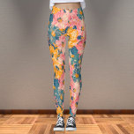 Colorful Modern Flowers Floral Pattern Leggings<br><div class="desc">Colorful Modern Flowers Floral Pattern</div>
