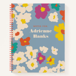 Colorful Modern Flowers Personalized Notebook