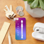 Colorful Modern Flute Minimal Flutist Personalized Keychain at Zazzle