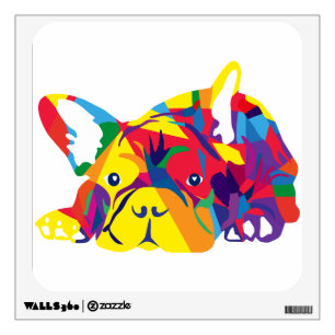 Colorful Modern French Bulldog Pop Art Wall Sticker