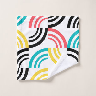 Colorful, modern, fun, cheerful geometric graphic wash cloth