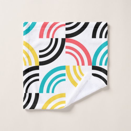 Colorful modern fun cheerful geometric graphic wash cloth
