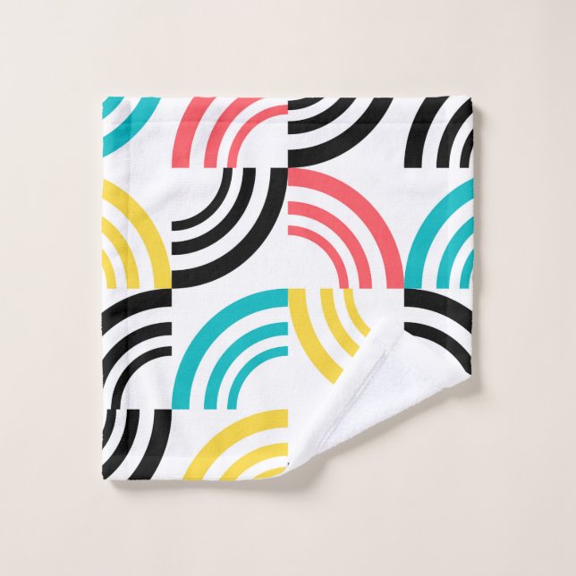 Colorful, modern, fun, cheerful geometric graphic wash cloth (Wash Cloth)