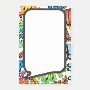 Colorful Modern Fun Comic Book Speech Bubble Post-it Notes