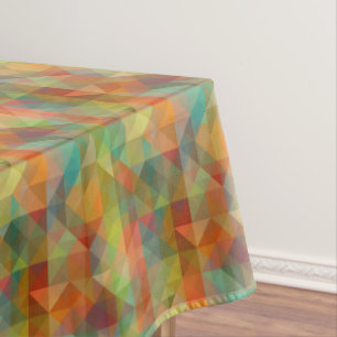 Colorful Modern Funky Retro Polygon Mosaic Pattern Tablecloth