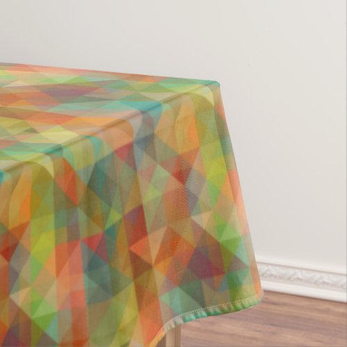 Colorful Modern Funky Retro Polygon Mosaic Pattern Tablecloth