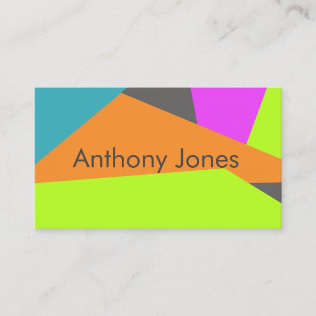 colorful modern geometric abstract  art custom business card (Front)