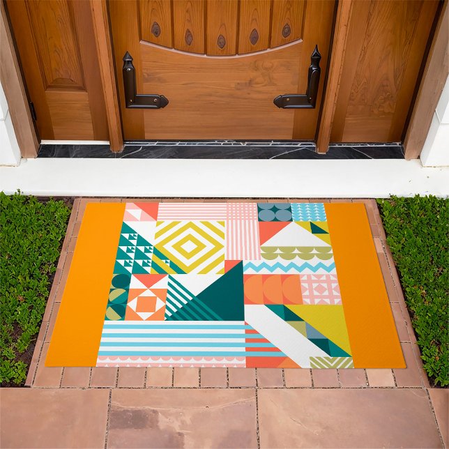 Colorful Modern Geometric Abstract Pattern  Doormat (Creator Uploaded)