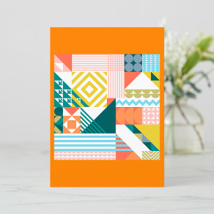 Colorful Modern Geometric Abstract Pattern  Invitation
