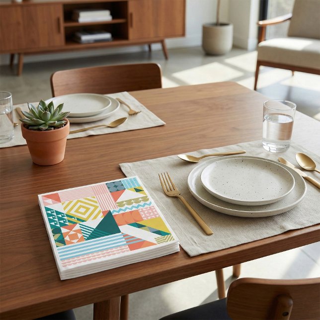 Colorful Modern Geometric Abstract Pattern  Napkins (Creator Uploaded)