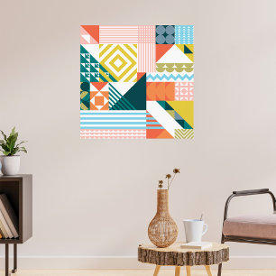 Colorful Modern Geometric Abstract Pattern Poster