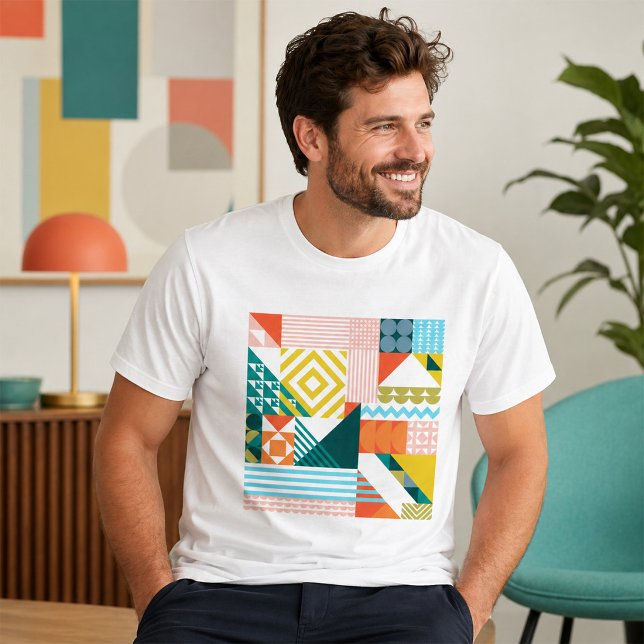 Colorful Modern Geometric Abstract Pattern  T-Shirt (Creator Uploaded)