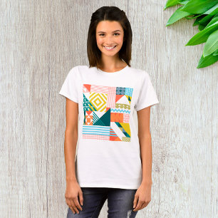 Colorful Modern Geometric Abstract Pattern  T-Shirt