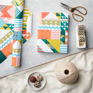 Colorful Modern Geometric Abstract Pattern Wrapping Paper