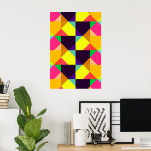 Colorful Modern Geometric Abstract Poster