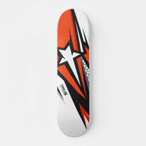 Colorful Modern Geometric Abstract Star Pattern Skateboard