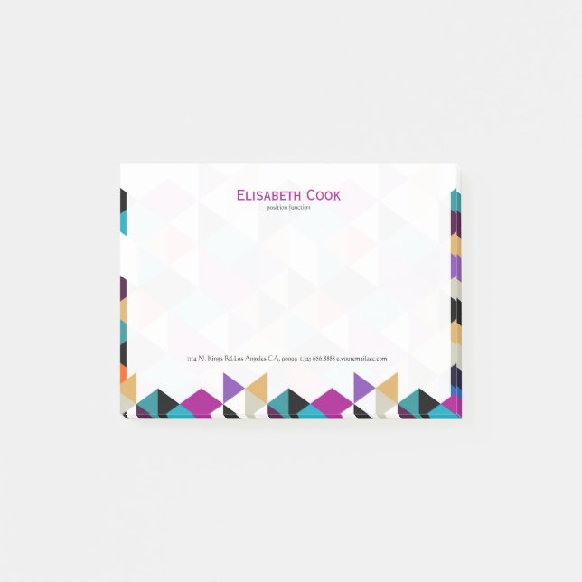 Colorful Modern Geometric Abstract Triangles Post-it Notes (Front)