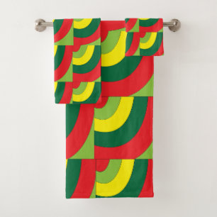 Colorful Modern Geometric Arch Pattern  Bath Towel Set