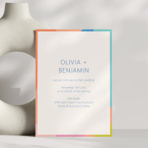 Colorful Modern Geometric Border Photo Wedding