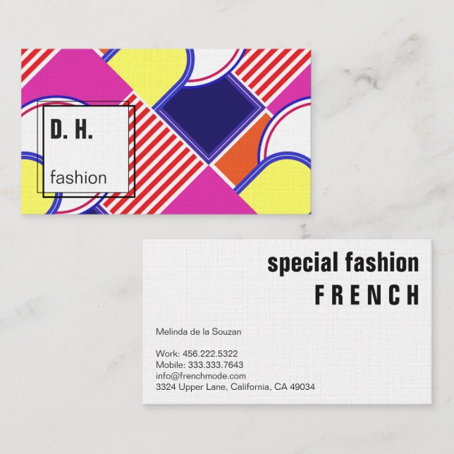 Colorful Modern Geometric Design Business Card (Front/Back)